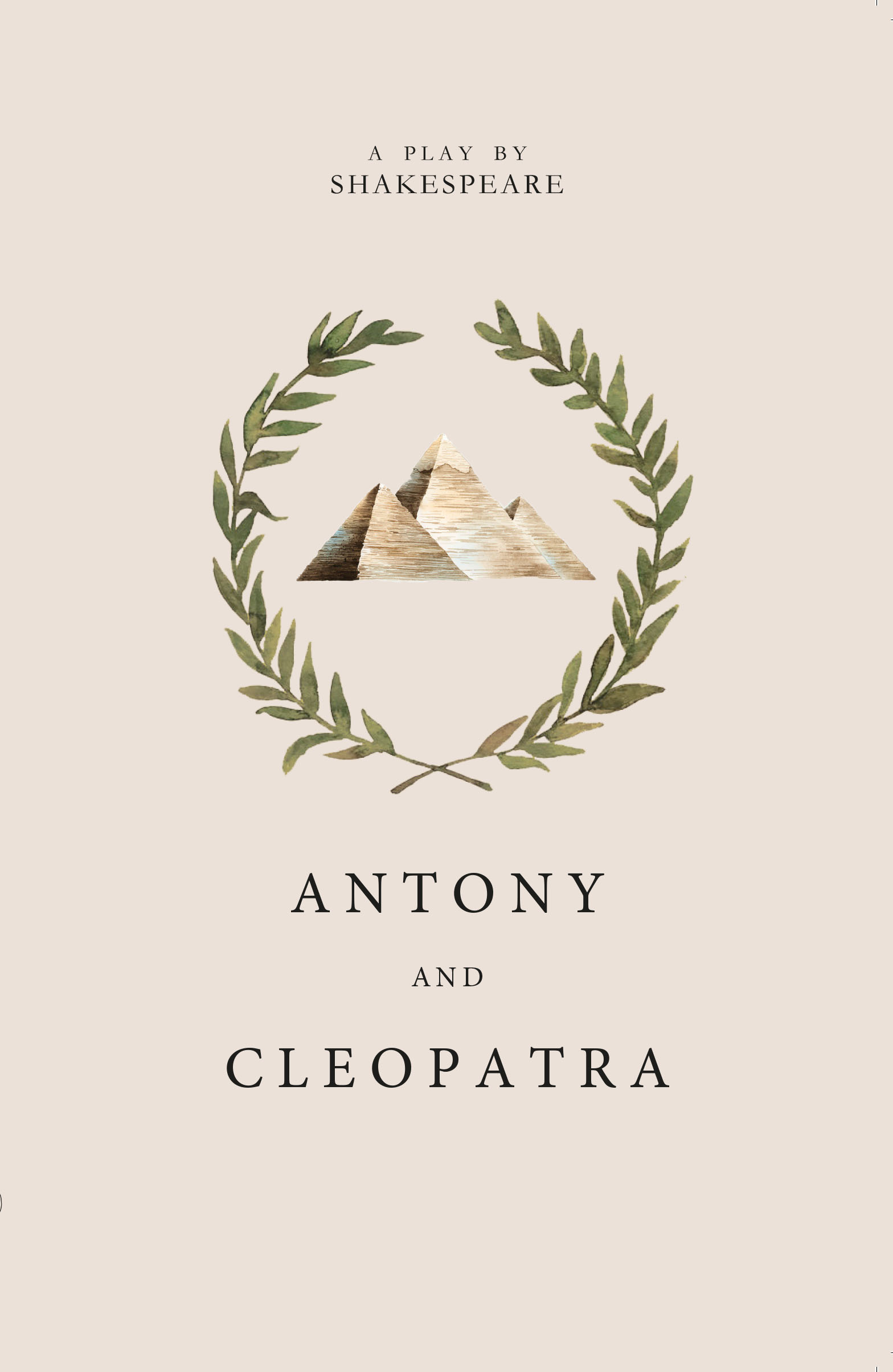 Antony and Cleopatra cover with illustration of pyramid and plant